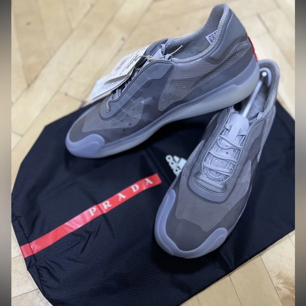 NWT A+P Luna Rossa 21 Adidas x Prada Sneakers in Gunmetal Grey, Size US 5 - Picture 4 of 14